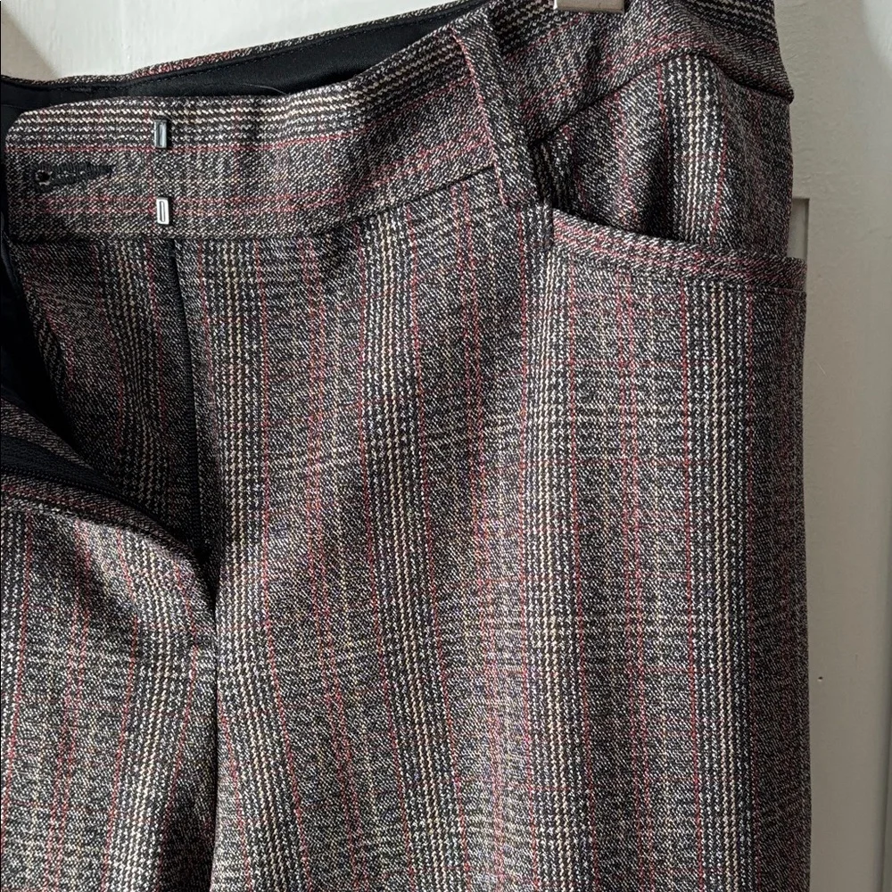 Express Women’s Brown Plaid Straight-Leg Trousers sz12R - Picture 4 of 7
